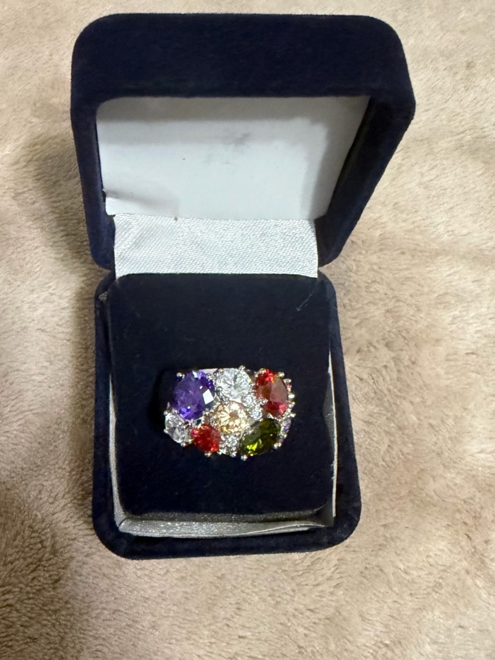 Multicolor Gem Cluster Statement Ring - Women Jewelry